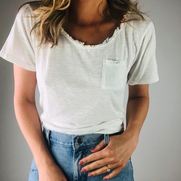 Anthropologie Tops - MEADOW RUE | White Burnout Short Sleeve Tee Shirt